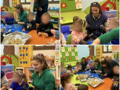 Με μεγάλη χαρά οι δασκάλες και τα παιδιά του Παιδικού Σταθμού (Αρκουδάκια, Ελαφάκια και Σκιουράκια) υποδεχτήκαμε τους αγαπημένους μας γονείς και ζήσαμε μια υπέροχη Πασχαλινή εμπειρία φτιάχνοντας παραδοσιακά κουλουράκια!